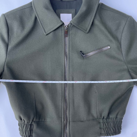 Pierre Cardin Military Green Crop Jacket NWOT - Picture 1 of 7